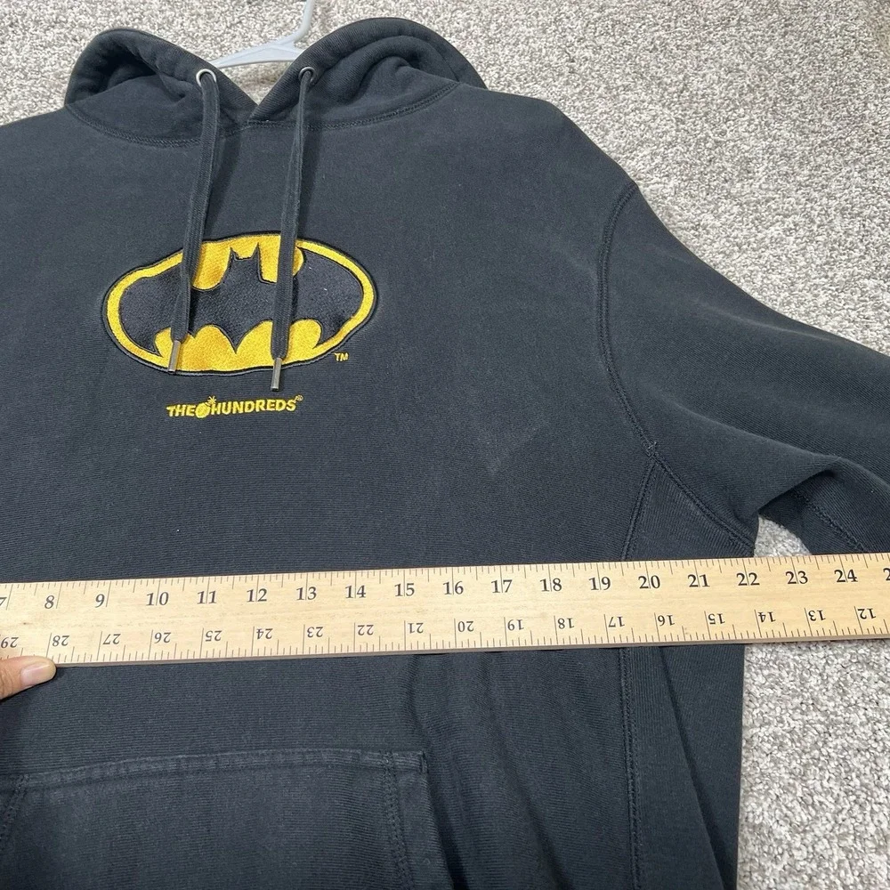 The Hundreds Batman Hoodie Menz Medium Black DC Comics Drawstring Embroidered - Picture 5 of 8